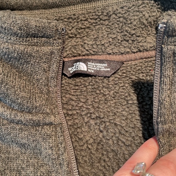 Greenish brown THE NORTH FACE Men's Fleece Half Zip Pullover Sweatshirt. Sz: M - Picture 7 of 8